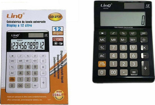 Calcolatrice Elettronica 12 Cifre Carica Solare Linq Cd-2737 Casa Scuola Ufficio Casa, arredamento e bricolage > Prodotti per Ufficio > Calcolatrici Trade Shop italia - Napoli, Commerciovirtuoso.it