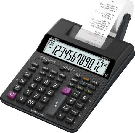 Calcolatrice scrivente HR-150RCE - 12 cifre - con adattatore - nero - Casio Cancelleria e prodotti per ufficio/Elettronica per ufficio/Calcolatrici/Finanziarie Eurocartuccia - Pavullo, Commerciovirtuoso.it