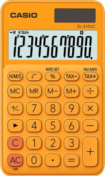Calcolatrice tascabile SL-310UC - 10 cifre - arancio - Casio Cancelleria e prodotti per ufficio/Elettronica per ufficio/Calcolatrici/Semplici Eurocartuccia - Pavullo, Commerciovirtuoso.it