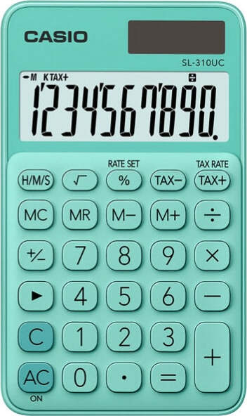 Calcolatrice tascabile SL-310UC - 10 cifre - verde - Casio Cancelleria e prodotti per ufficio/Elettronica per ufficio/Calcolatrici/Semplici Eurocartuccia - Pavullo, Commerciovirtuoso.it