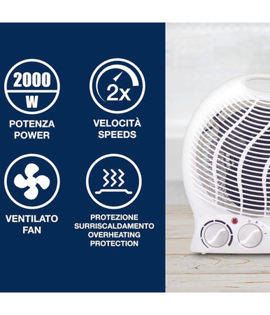 Caldobagno Elettrico A Basso Consumo Energetico Stufa Stufetta Termoventilatore
