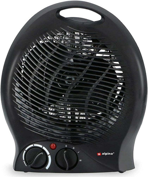 Caldobagno Potenza 2000 Watt con Termostato Regolabile Nero Caldo Freddo
