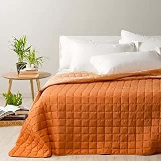 Caleffi - Copriletto-trapuntato Modern Tinta Unita Matrimoniale Arancio Casa e cucina/Tessili per la casa/Biancheria da letto/Copriletti Biancheria Arredo Home - Nola, Commerciovirtuoso.it