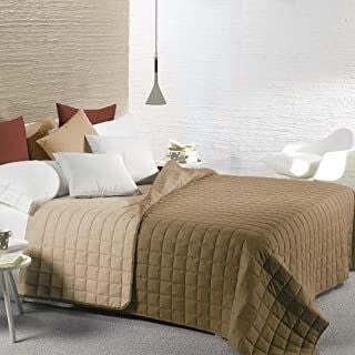 Caleffi - Copriletto-trapuntato Modern Tinta Unita Matrimoniale Tortora Casa e cucina/Tessili per la casa/Biancheria da letto/Copriletti Biancheria Arredo Home - Nola, Commerciovirtuoso.it