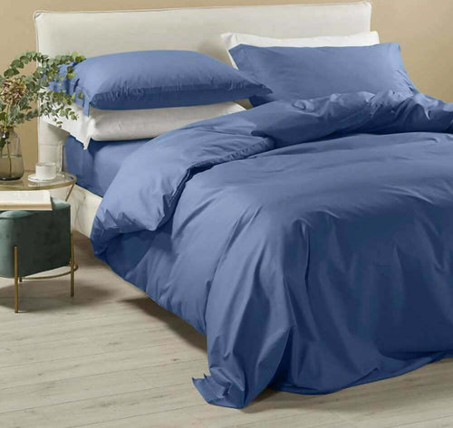 Caleffi-Completo-Copripiumino-255x200-100%-In-Percalle-Di-Cotone-Letto-Matrimoniale-Diversi-Colori