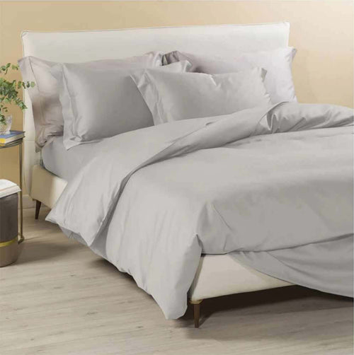 CALEFFI-COMPLETO-COPRIPIUMINO-RASO-DI-COTONE--LETTO-MATRIMONIALE-TINTA-UNITA-VARI-COLORI