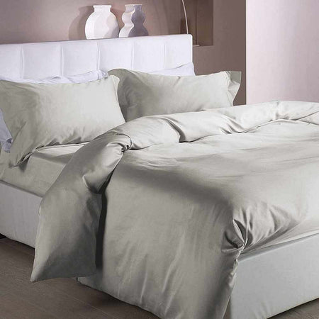 CALEFFI-COMPLETO-COPRIPIUMINO-RASO-DI-COTONE--LETTO-MATRIMONIALE-TINTA-UNITA-VARI-COLORI