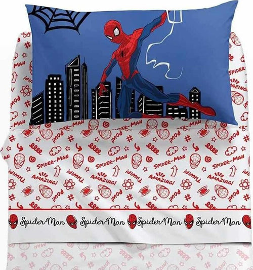 CALEFFI-COMPLETO-LENZUOLA-SPIDERMAN-AMAZING-LETTO-SINGOLO-1-PIAZZA-DISNEY