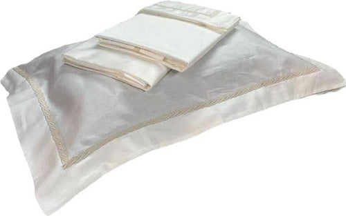 Caleffi-PRESTIGIOSO-ED-ELEGANTE-COMPLETO-LENZUOLA-MATRIMONIALE-IN-RASO-DI-COTONE-TRECCIA