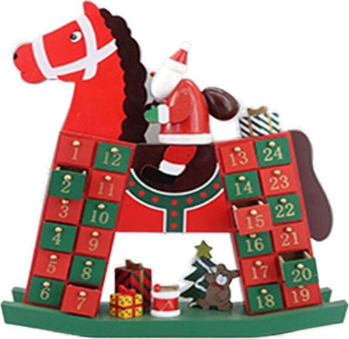 Calendario-Avvento-Altalena-Cavallo-Natale-Legno-Cassetti-Decorazioni-Natalizie