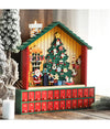 Calendario Avvento Casetta Di Babbo Natale Legno Cassetti Decorazioni Natalizie