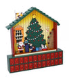 Calendario Avvento Casetta Di Babbo Natale Legno Cassetti Decorazioni Natalizie