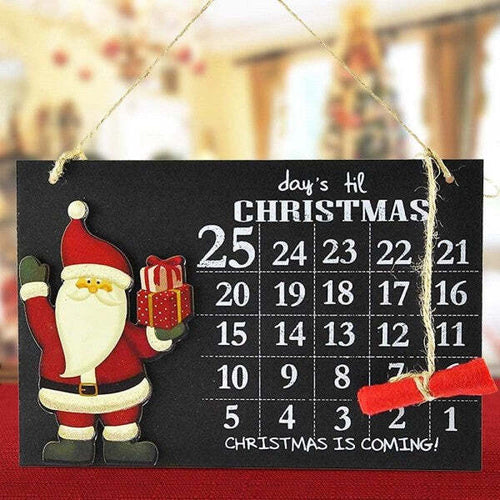 Calendario-Avvento-Lavagna-Con-Gessetto-In-Legno-2-Modelli-Decorazioni-Natalizie