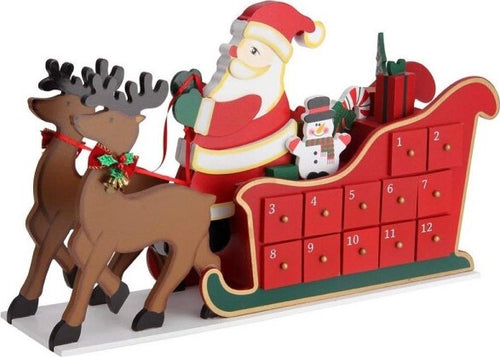 Calendario Avvento Slitta Babbo Natale Legno 24 Cassetti Decorazioni Natalizie Casa e cucina/Decorazioni per interni/Addobbi e decorazioni per ricorrenze/Decorazioni natalizie/Oggettistica Trade Shop italia - Napoli, Commerciovirtuoso.it