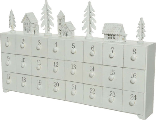 Calendario dell'avvento con case ed alberelli in legno MDF da 28 cm Casa e cucina/Decorazioni per interni/Addobbi e decorazioni per ricorrenze/Decorazioni natalizie/Calendari dell'avvento MagiediNatale.it - Altamura, Commerciovirtuoso.it