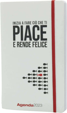 Calendario Filosofico Agenda Filosofica Settimanale 2023 Media 13x21 Bianca " Inizia a Fare Ciò Che Ti Piace E Rende Felice"
