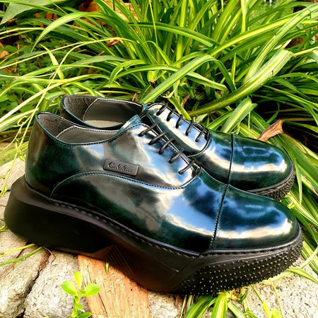Calibro Scarpe Stringate Nere Uomo Maxi Suola Scarpa Plateau 6 Cm Effetto Extra Comfort Con Fondo Antiscivolo Logo Laterale Moda/Uomo/Scarpe/Scarpe stringate basse D'Avanzo Clazature - Nola, Commerciovirtuoso.it