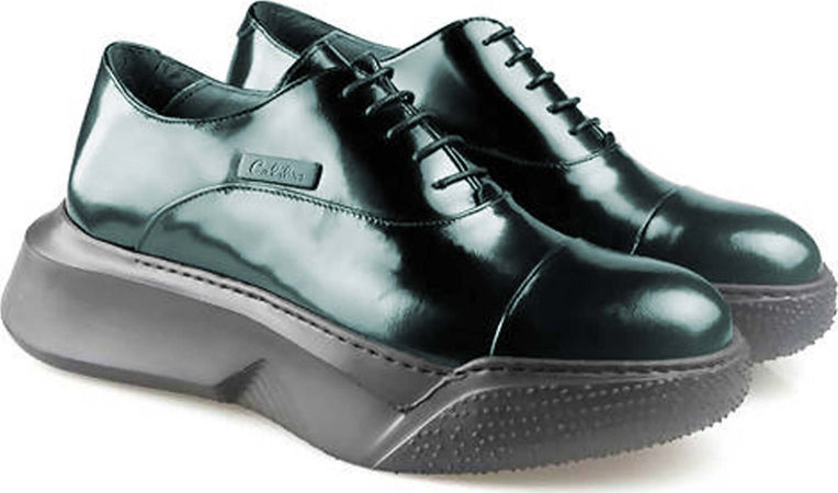 Calibro Scarpe Stringate Nere Uomo Maxi Suola Scarpa Plateau 6 Cm Effetto Extra Comfort Con Fondo Antiscivolo Logo Laterale Moda/Uomo/Scarpe/Scarpe stringate basse D'Avanzo Clazature - Nola, Commerciovirtuoso.it