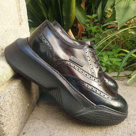 Calibro Scarpe Stringate Uomo Scarpa Francesina Lacci Suola in Gomma 6cm Scarpa Antiscivolo Comfort Fodera in Vitello Coda di Rondine Moda/Uomo/Scarpe/Scarpe stringate basse D'Avanzo Clazature - Nola, Commerciovirtuoso.it