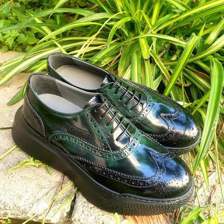 Calibro Scarpe Stringate Uomo Scarpa Francesina Lacci Suola in Gomma 6cm Scarpa Antiscivolo Comfort Fodera in Vitello Coda di Rondine Moda/Uomo/Scarpe/Scarpe stringate basse D'Avanzo Clazature - Nola, Commerciovirtuoso.it