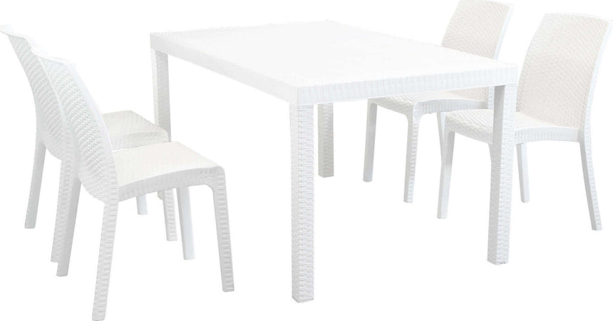 CALIGOLA---set-tavolo-fisso-in-wicker-cm-150x90-compreso-di-4-sedute-Bianco-Milani-Home