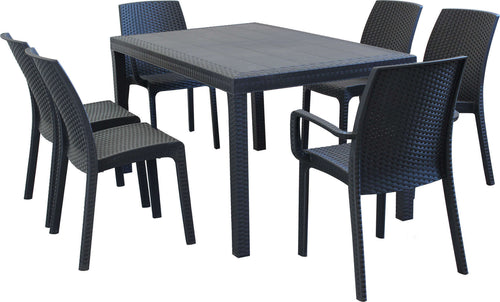 CALIGOLA---set-tavolo-fisso-in-wicker-cm-150x90-compreso-di-6-sedute-Antracite-Milani-Home