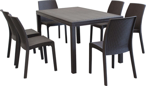 CALIGOLA---set-tavolo-fisso-in-wicker-cm-150x90-compreso-di-6-sedute-Marrone-Milani-Home
