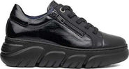 Callaghan-sneakers-donna-Baccara-in-vernice-negro-con-lacci-e-zip-51801