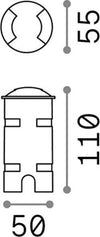 Calpestabile-Moderno-Rocket-Alluminio-Cromo-1-Luce-2W-3000K-Luce-Calda
