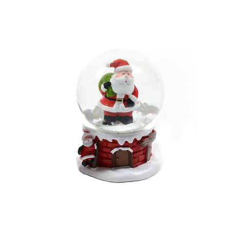 Palla di neve Babbo Natale con glitter neve decorazione natalizia 4,5 x h 6 cm