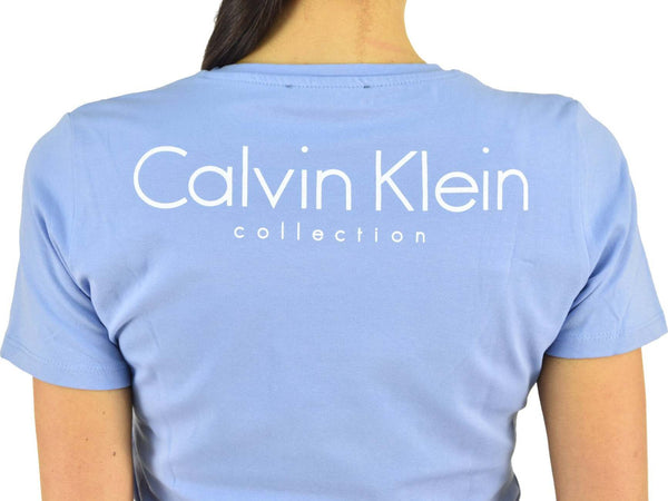 calvin-klein-Calvin-Klein-Collection-T-shirt-Celeste-Donna-Cotone-Stampa-Girocollo-da-donna