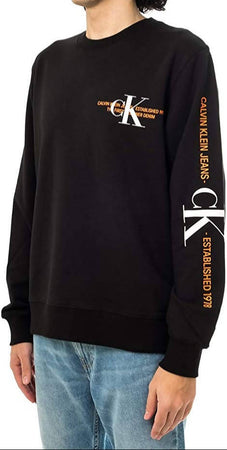 Calvin Klein Felpa Uomo Tinta Unita Girocollo Maniche Lunghe Senza Cappuccio Felpa Maxi Logo Calvin Klein Cotone Elasticizzato Fashion Uomo Moda/Uomo/Abbigliamento/Felpe/Felpe senza cappuccio Euforia - Bronte, Commerciovirtuoso.it