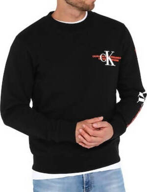 Calvin Klein Felpa Uomo Tinta Unita Girocollo Maniche Lunghe Senza Cappuccio Felpa Maxi Logo Calvin Klein Cotone Elasticizzato Fashion Uomo Moda/Uomo/Abbigliamento/Felpe/Felpe senza cappuccio Euforia - Bronte, Commerciovirtuoso.it