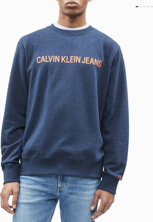 CALVIN KLEIN JEANS Felpa Uomo Slim Fit 100% Cotone Maxi Logo FELPA CALVIN KLEIN JEANS Euforia - Bronte, Commerciovirtuoso.it