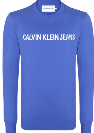 CALVIN-KLEIN-JEANS-Felpa-Uomo-Slim-Fit-100%-Cotone-Maxi-Logo