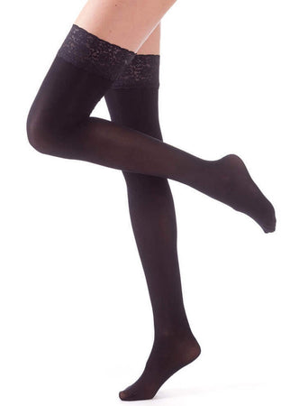 Autoreggenti donna bellissima con pizzo in microfibra 50 den art b27