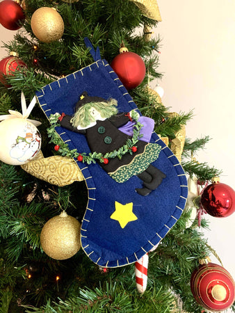 Calza Befana da Riempire Blu Prodotto Artigianale Italiano Calze di Natale Decorate Idea Regalo Bambini e Adulti cm30x18 Calza Befana Tesori Di Sicilia - Nicosia, Commerciovirtuoso.it