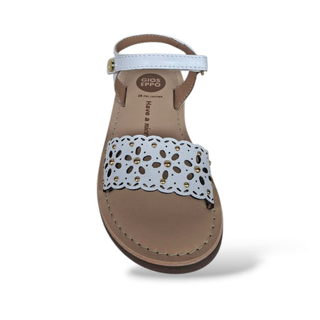 Sandali Bambina GIOSEPPO DIPOLOG 78901 – Bianco in Pelle | Velcro per un Look Classico e Senza Tempo