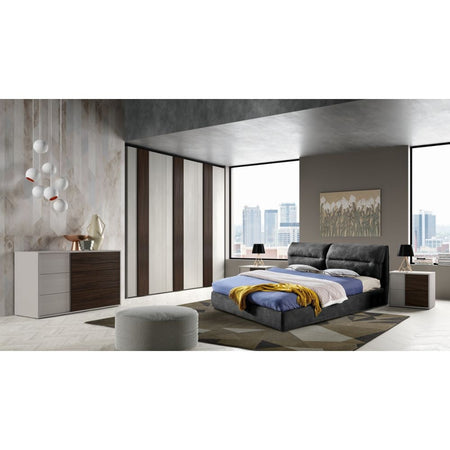 Camera da letto Cecilia grigio frassinato con inserti noce scuro