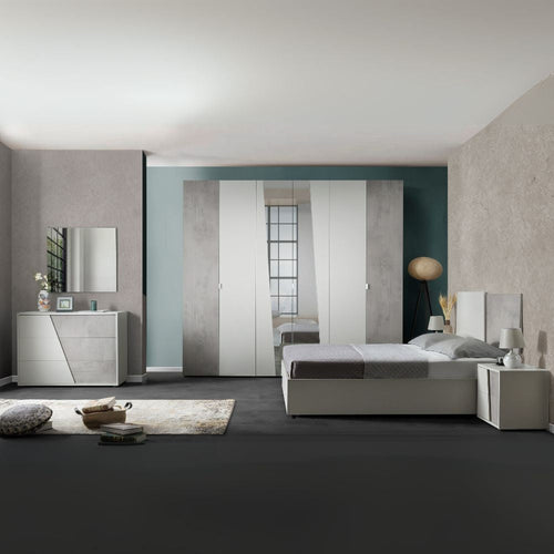 Camera da letto Fadri colore grigio ghiaccio e ossido grigio scuro