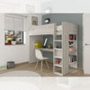 Cameretta 2278 con letto a soppalco con scrivania sottostante colore bianco e bianco consumato