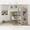 Cameretta 2278 con letto a soppalco con scrivania sottostante colore bianco e bianco consumato