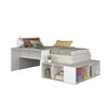 Cameretta 6040 con letto singolo e scrivania reversibile colore bianco consumato e bianco