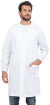 Camice Casacca Siggi Uomo Capri Cotone Bianco 100% Cotone Drill Sanforizzato Lavoro Medico Cucina Senza Elastici Ai Polsi Bottoni Scoperti Taschino Al Petto Taglia L 16 Ca0024