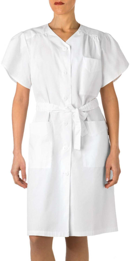 Camice Donna Maria Bianco Cotone Camice Donna Comodo Manica Corta