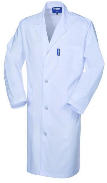 Camice Uomo Poliserio Bianco Camice da Lavoro Misto Cotone Facile Stiro