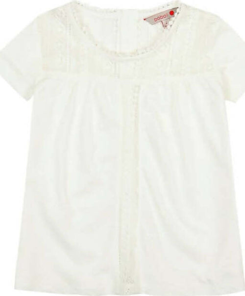 Camicetta Bimba Estiva Mezze Maniche Maglia con Pizzo Bianca Bambina Girocollo Elegante Maglietta Estiva Ricamata t-shirt bambina/ragazza Piccole Canaglie - Tropea, Commerciovirtuoso.it
