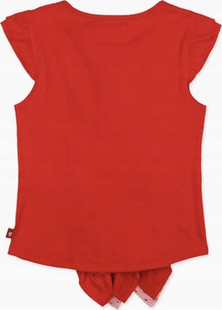 Camicetta Bimba Estiva Volant Rossa Maglia Bambina Top Elegante Estate Rosso in Cotone Mezze Maniche Girocollo Rosso Fashion Bambina t-shirt bambina/ragazza Piccole Canaglie - Tropea, Commerciovirtuoso.it