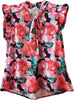 Camicetta Donna Fiori Maglia Top Estivo Senza Maniche Made in Italy Camicia Smanicata con Ruches Volant Fantasia ART. 217700 maglia donna L'Orchidea - Siderno, Commerciovirtuoso.it