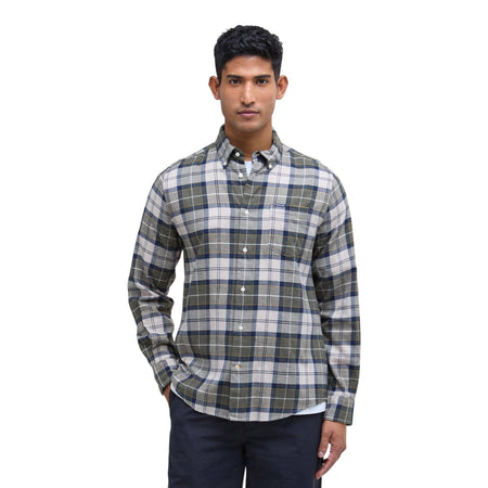 BARBOUR camicia barbour fortrose tailored shirt - tartan forest da uomo